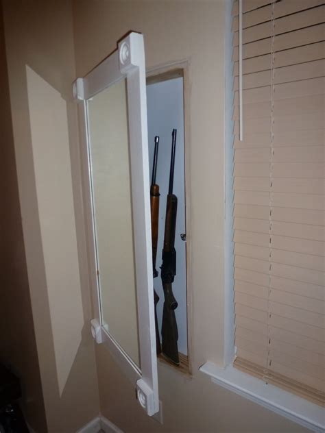 Diy in-wall gun safe between studs. SnapSafe® In-Wall Safe is easy to hide and easy to access. The safe is designed to be mounted between 2 wall studs and is secured by 6 lag bolts. The 16 gauge steel body and .15" steel door keep your assets secure. You'll receive a backup key. The bottom shelf lifts up, revealing hidden storage for some smaller items. 2 storage shelves. 