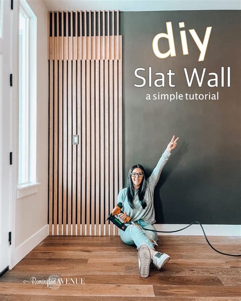 Diy slatted wall. Let’s jump into getting these wood slats on the wall for this DIY Midcentury Modern Slat Wall Tutorial! I used a piece of the same board I used for the slats and turned it on it’s side for a spacer. So the gap between each slat is the width of the small side of the board. I started at the bottom and put a nail in the wood slat. 
