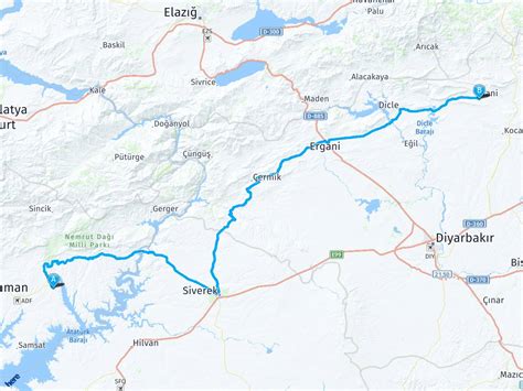 Diyarbakır Menzil Yol Güzergahı Haritası, Yol Tarifi, Mesafe Kaç Km.