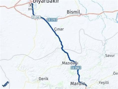 Diyarbakır mardin arası kaç km