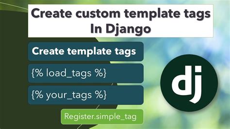 Django Custom Template Tags YouTube