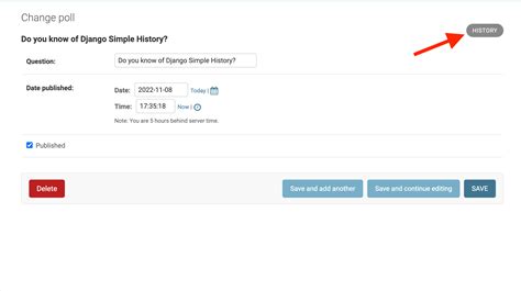 Django admin history. . Django's admin site keeps a history of the changes made to objects thro...