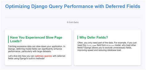 Django deferred fields.  Throughout this reference we&rsquo;ll use the example blog models pres...