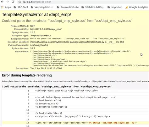 Django session tutorial. TemplateSyntaxError: Could not parse the remainder: ':test' fr...