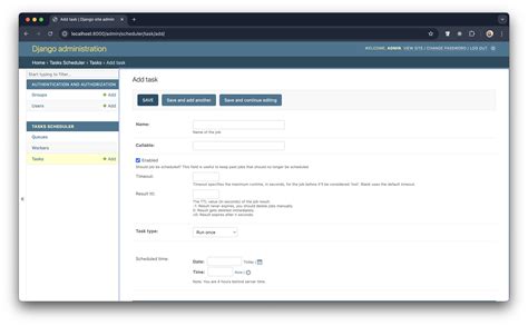 Django task scheduler.  Django comes with built-in backends, but these are for development an...