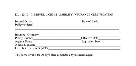 Dl 123 Insurance Form Geico