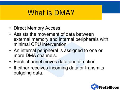 Dma meaning music. Direct memory access (DMA) is the process of transferring data without the involvement of the processor itself. It is often used for transferring data to/from input/output devices. A separate DMA controller is required to handle the transfer. The controller notifies the DSP processor that it is ready for a transfer. 