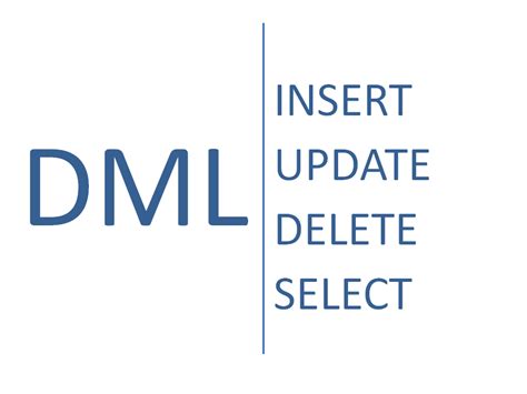 Dml. DML statements are used to work with the data in tables. When you are connected to most multi-user databases (whether in a client program or by a connection from a Web page script), you are in effect working with a private copy of your tables that can’t be seen by anyone else until you are finished (or tell the system that you are finished). 