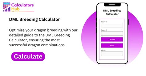 Oct 9, 2023 · Breeding Calculator. The DML Planner Breeding function calculates Dragon breeding in different modes: Two parents are selected to display all possible outcomes, their odds, breeding time and hatch time. A desired result Dragon is selected to display all possible parent combinations, their chances, breed time, and the type and number of offspring. .