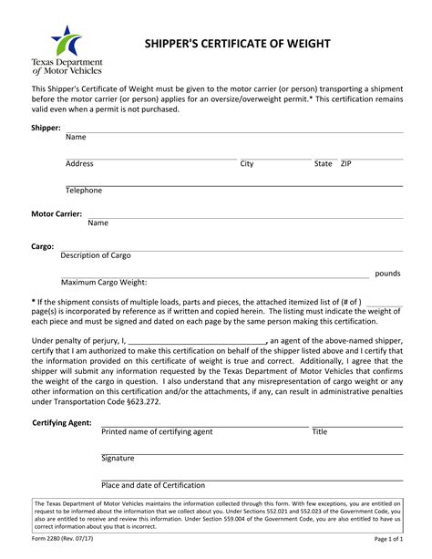 Dmv Weight Certificate