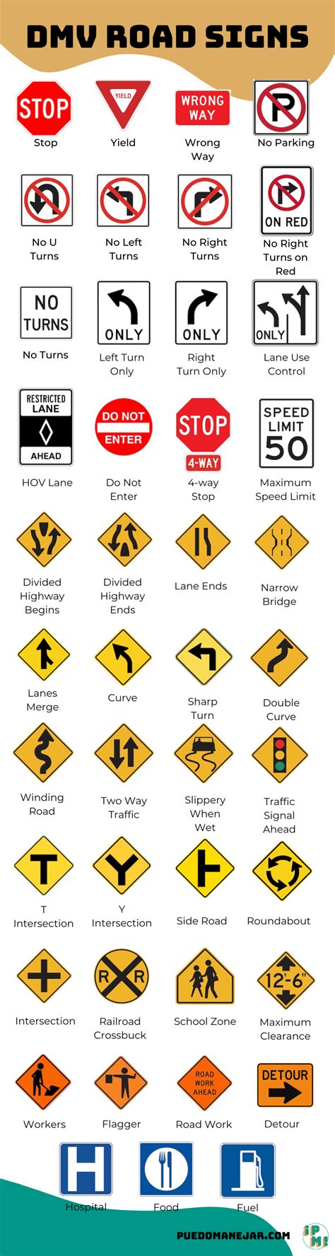 Dmv signs practice test in spanish. Road Signs Practice Test. 100 road signs questions to helping you understanding regulatory signs, warning signs, work zone signs, guide signs and service signs. This road signs test was designed to help you practice for the official DMV knowledge test. You can take a free road signs practice test! 