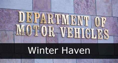 Dmv winter haven. Driver License & Vehicle Services. Lake Alfred, Florida. Address 200 Government Center Blvd. Lake Alfred, FL 33850. Get Directions. Phone (863) 534-4700. Hours. DRIVER LICENSE SERVICES END AT 4 p.m. Monday. 