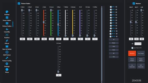 Dmx control software.  Control fixtures via Art-Net or USB with scene faders, effects, and MID...