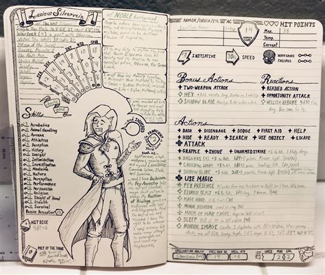 DnD Character Journal D&D Character Sheet / Booklet Great Etsy