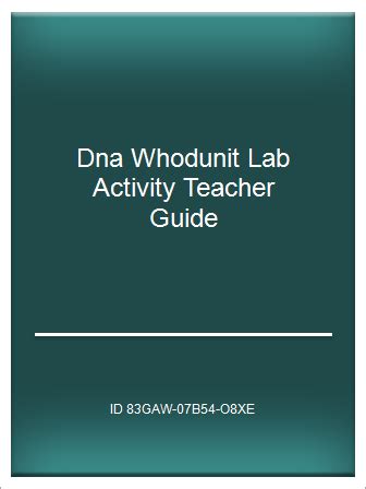 Dna whodunit lab activity teacher guide. - Kur- und erholungsorte in der rhön.