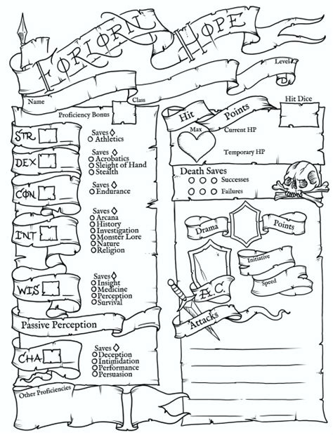 Dnd Character Sheet Template Google Docs fornidutapdf
