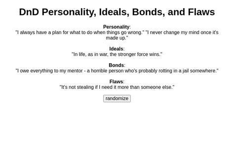 Dnd bonds generator.  Perfect for D&D, RPGs, and storytelling enthusiasts.  I added ...