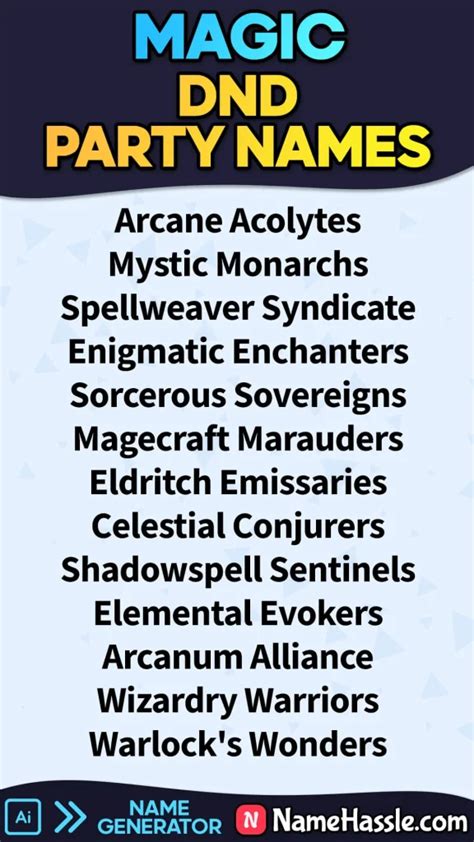 Dnd party names generator. &rdquo; Click to copy or heart your next adventuring group&rsq...