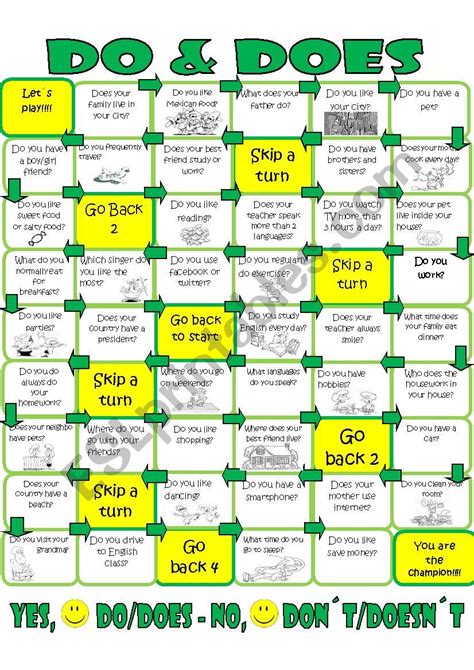 Do Does Questions Board Game