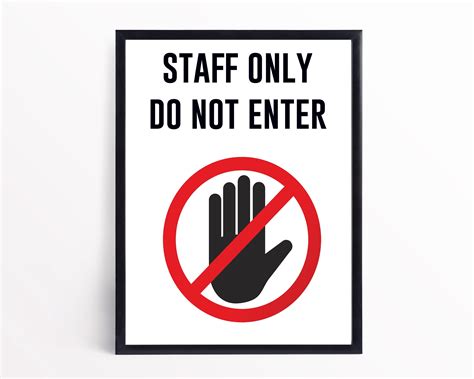 Do Not Enter Staff Only Sign Printable