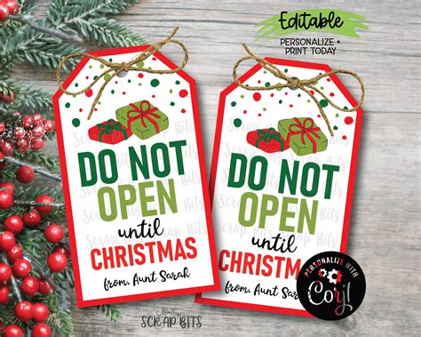 Do Not Open Until Christmas Gift Tags