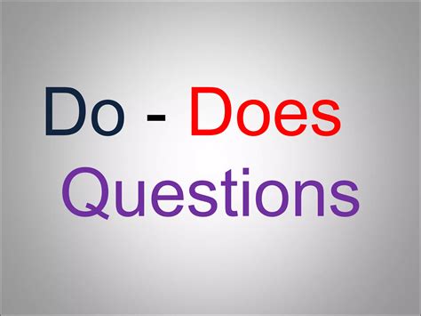 Do does examples summary PPT
