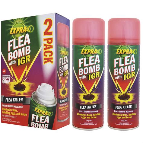 Do flea bombs work. 5. Not treating the house. If your product only contains an adulticide, you still need to kill the eggs and larvae in the house. One way of doing this is with a house spray or flea bomb. Many of these products last for several months in the environment, so only need to be applied a couple of times a year. 