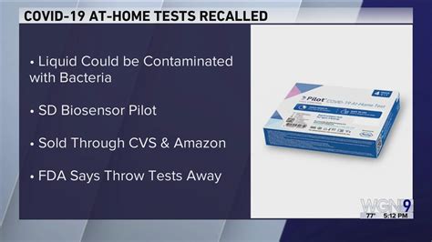 Do not use: FDA issues warning about recalled COVID-19 tests due to bacterial contamination
