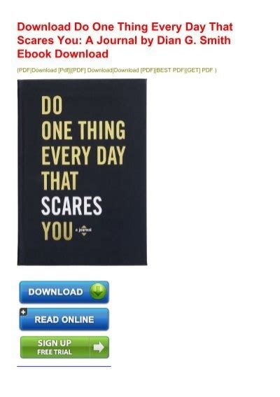 Read Do One Thing Every Day That Scares You A Journal By Dian G Smith