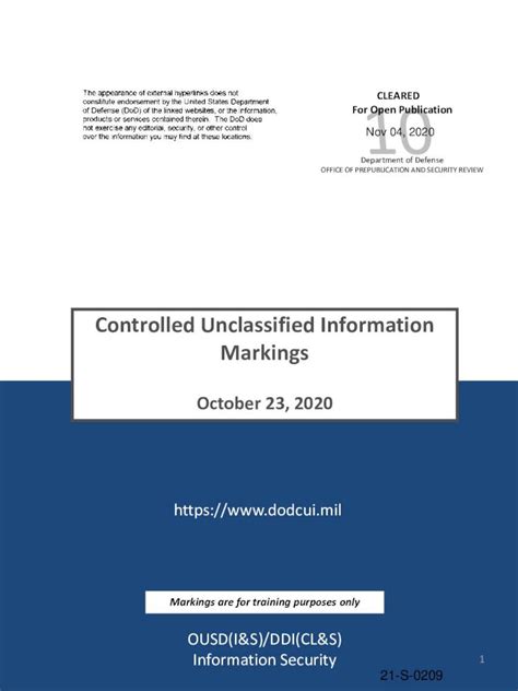 DoDI 5200 48 Controlled Unclassified Information CUI .pdf - DOD ...