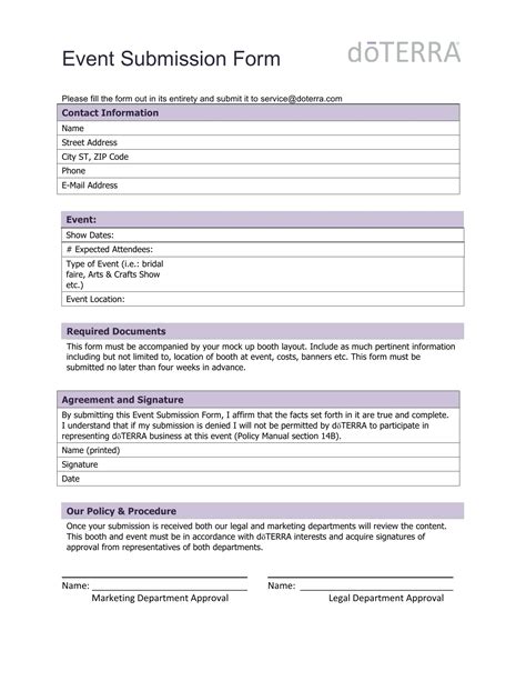 DoTerra Entry Forms by Taylor Made Events For You Sign in sheet