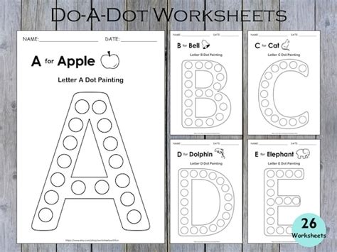 Doadot Alphabet Printable Worksheets 26 Dab It Activity