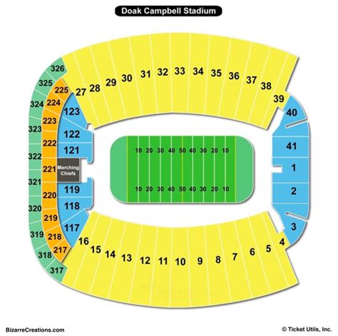  Section 34 Seating Notes. These seats are located behind the Florida State sideline. Rows 35-50 are recommended for great views of the field. Desirable view from near midfield. Full Doak Campbell Stadium Seating Guide. . 