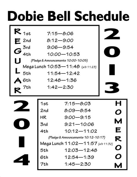 Dobie Virtual Bell and A Day/B Day ScheduleClick here to view. Dobie