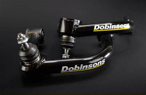 Dobinsons front upper control arm set. This will ONLY work on a vehicle lifted 1.5" or more, due to the built-in 3 degrees of caster. This will fit all 4x4 Toyota Tacoma from 2005 to 2019, Toyota Hilux Vigo and Revo from 2005 to 2019, and Toyota Fortuner 2005 to 2019 These will be noise-free as they use rubber bushings and a factory style ball .... 