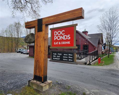 Doc ponds stowe. Stowe, VT 05672. Welcome to Doc Ponds! We are open 7 days a week! Friday thru Monday we open for lunch at 11:30am and serve food until 10pm. Tuesday thru Thursday we are open for dinner from 4pm until 10pm. The bar is … 