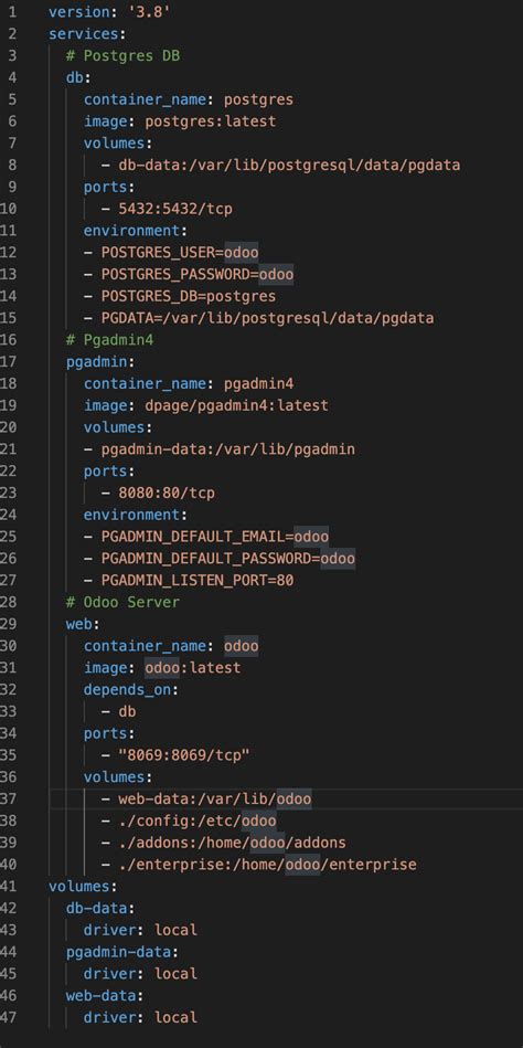 Docker compose and starting the odoo container with arguments · Issue