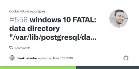 Docker fatal data directory has wrong ownership. 44 and your TestContainers ...
