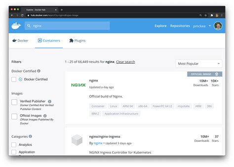 Docker hub.  Official build of Nginx.  To do so, you will Image Variants...