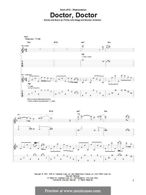 Doctor Doctor Tab by Michael Schenker Group - Songsterr Tabs with Rhythm