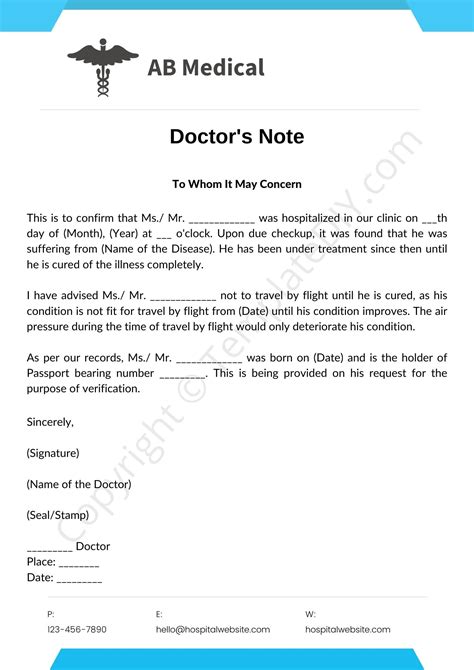 Doctor Note for Airline Printable Template in PDF & Word