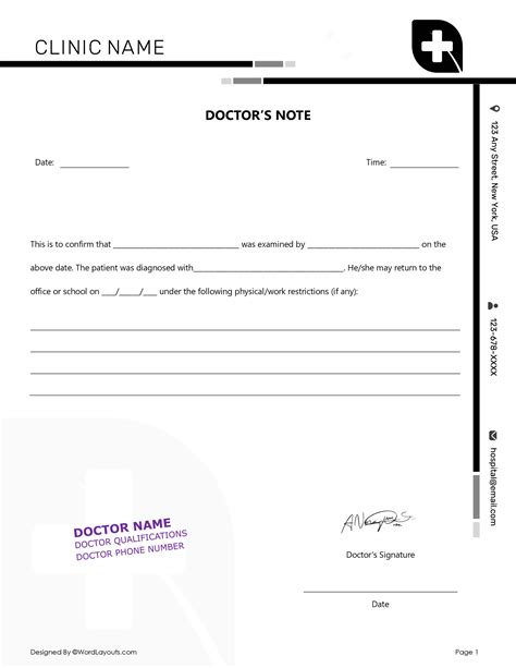Doctor Notes For Free Printable Free Printable