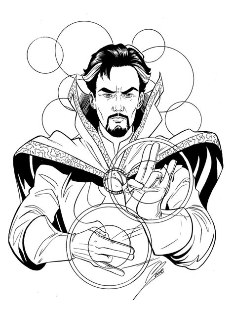 Doctor Strange Using Power Coloring Page Free Printable Coloring