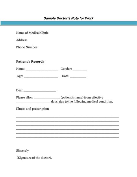 Doctors Note Free Template