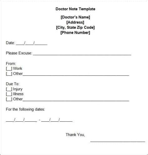 Doctors Note Template Word Index Of Picture Doctors note template
