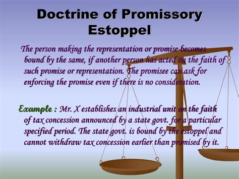 Doctrine of Promissory Estoppel and it