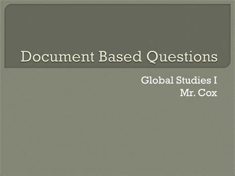 Document Based Questions Globaled Org