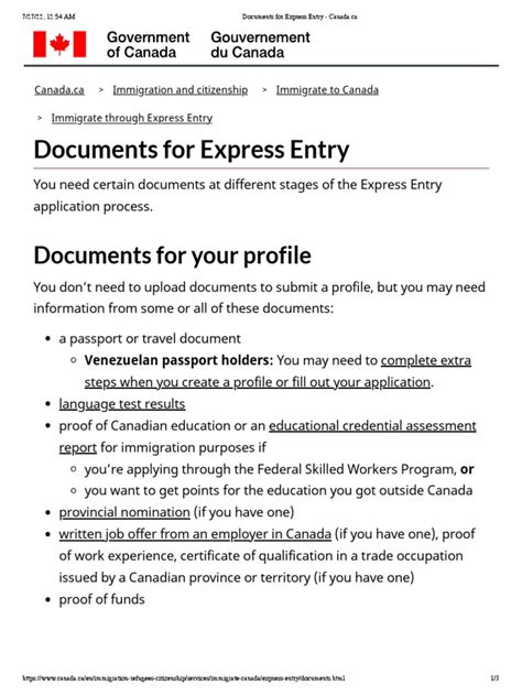 Documents for Express Entry - Canada.ca