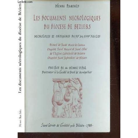 Documents necrologiques du diocese de beziers. - The handbook of language contact by raymond hickey.