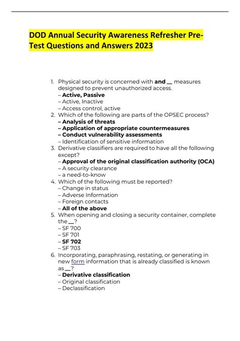 DOD Annual Security Awareness Refresher Training Glossary. Executive Orders. E.O. 12968, Access to Classified National Security Information. E.O. 13467, Reforming Processes Related to Suitability for Government Employment, Fitness for Contractor Employees, and Eligibility for Access to Classified National Security Information.